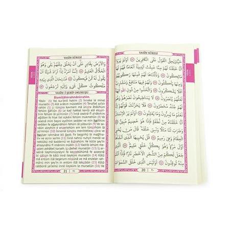 İsme Özel Çantalı Magnetli Tesbihli Bebek Mevlüt Hediyesi Yasin Kitabı Seti Pembe