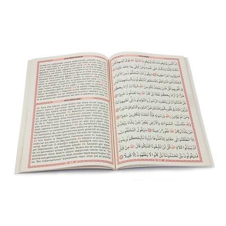 Orta boy 80 Sayfa İsim Etiketli Yasin Tesbih ve Tül Kese Pembe