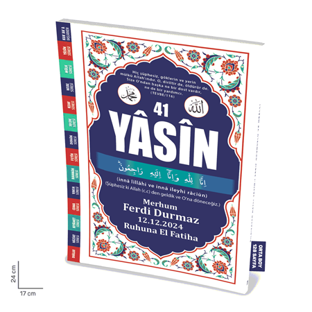 İsim Yazılı Orta Boy Yasin Kitabı 128 Sayfa