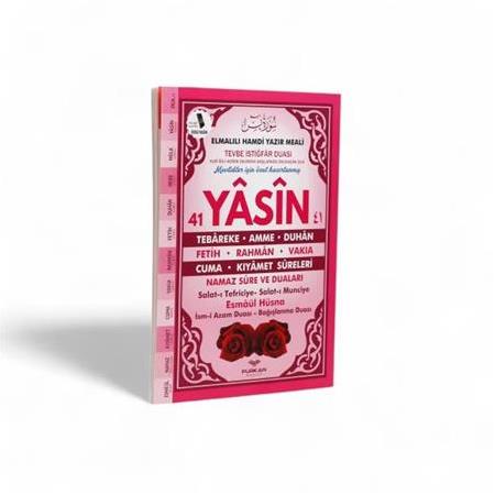 Orta Boy Yasin Kitabı Pembe  Kapak İsim Yazısı Hediyeli