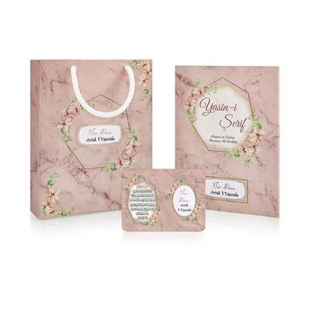 İsme Özel Yasin Kitabı Seti Çantalı Ayet Magnetli Mevlüt Hediyesi 64 Sayfa Pembe