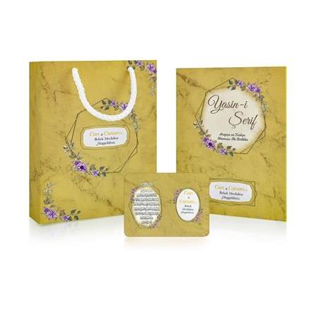 İsme Özel Yasin Kitabı Seti Çantalı Ayet Magnetli Mevlüt Hediyesi 64 Sayfa Gold