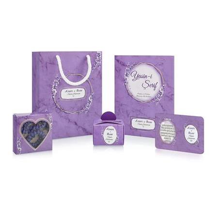 Yasin Kitabı Mevlüt Hediyesi Magnetli Tesbihli İsme Özel Set Çantalı