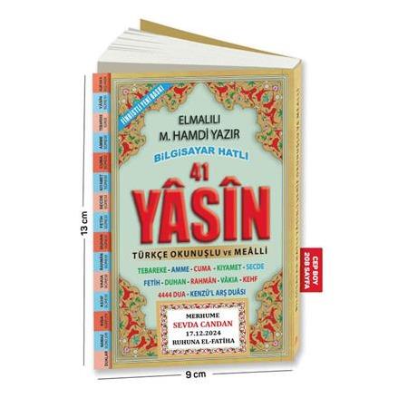Yasin Kitabı İsim Etiketli 208 Sayfa Cep Boy En Kapsamlı Yasin-Merveyayınları