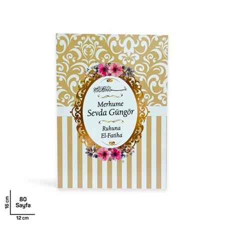 Vefat Mevlüt Hediyelik Seti | Çanta Boy İsim Baskılı 80 Sayfa Yasin ve Tesbih Tül Kesede