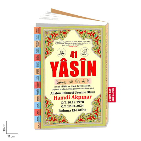 İsim Baskılı Yasin Kitabı Çanta Boy 192 Sayfa
