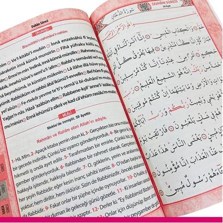 Yasini Şerif Yeşil Renk Türkçe Okunuşlu ve Mealli Orta Boy-Pembe