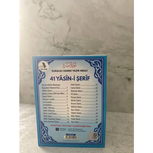 Çanta Boy İsim Yazılı Tül Keseli Yasin Kitabı ve Tesbih Seti Mavi | Mevlit Hediyeliği