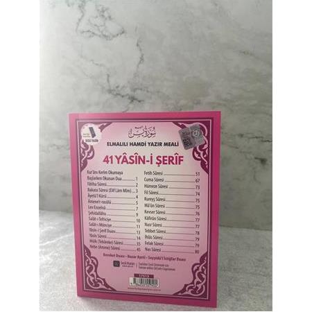 Çanta Boy İsim Yazılı Tül Keseli Yasin Kitabı ve Tesbih Seti Pembe | Mevlit Hediyeliği