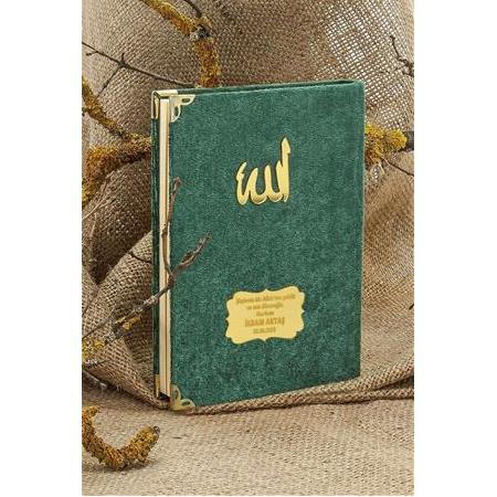 Kadife Kaplı Yasin Kitabı Şık ve Özel-Yeşil