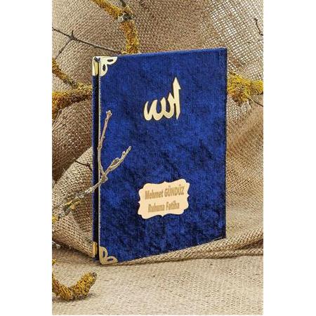 Kadife Kaplı Yasin Kitabı Şık ve Özel-Lacivert